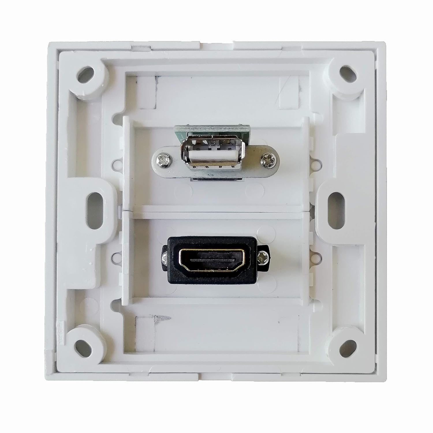 BOXNUBE Multimedia Modular Wall Face Plate with HDMI + USB Panel Sockets - White BOXNUBE Multimedia Modular Wall Face Plate with HDMI + USB Panel Sockets - White
